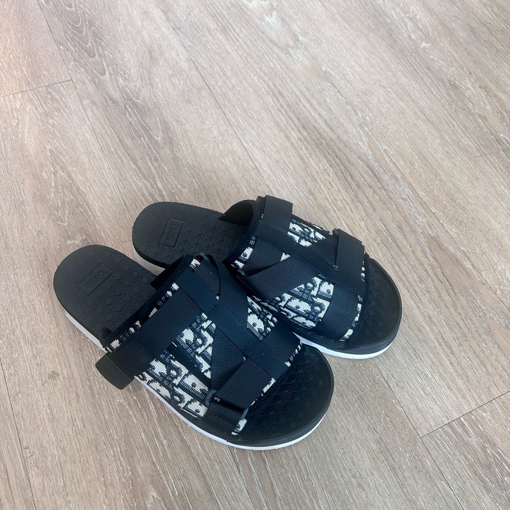 Dior Black and White Slide Sandals